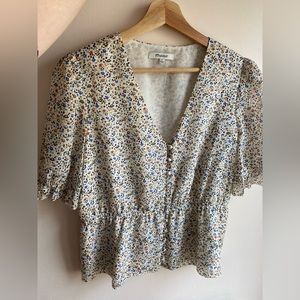 Madewell silk floral blouse
